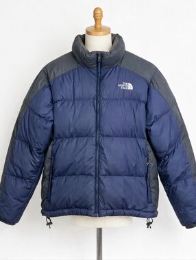 The North Face Men’s 1996 Retro Down Blue and Gray Nuptse Jacket. Size Large.